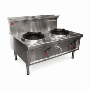 HORIZONTAL TWO HOLE WATERLESS WOK - CHIMNEY BURNER