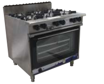 6 BURNER GAS COOKTOP WITH ROYSTON ELECTRIC CONVECTION OVEN