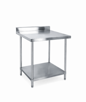 KSS BENCH WITH STORAGE SHELF UNDERNEATH AND SPLASHBACK 600MM (03-600L)