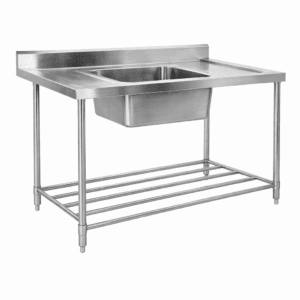 KSS 1200mm Single Sink w/ splashback and Adjustable Pot Rack