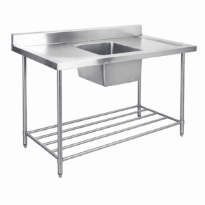 KSS 1500mm Single Sink w/ splashback and Adjustable Pot Rack