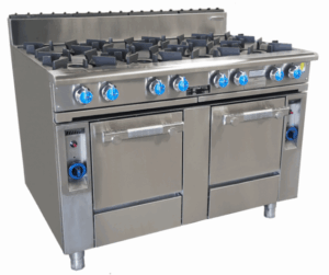 OXFORD 8 BURNER GAS COOKTOP WITH 2 IN-BUILT GAS OVEN WITH PILOT LIGHT
