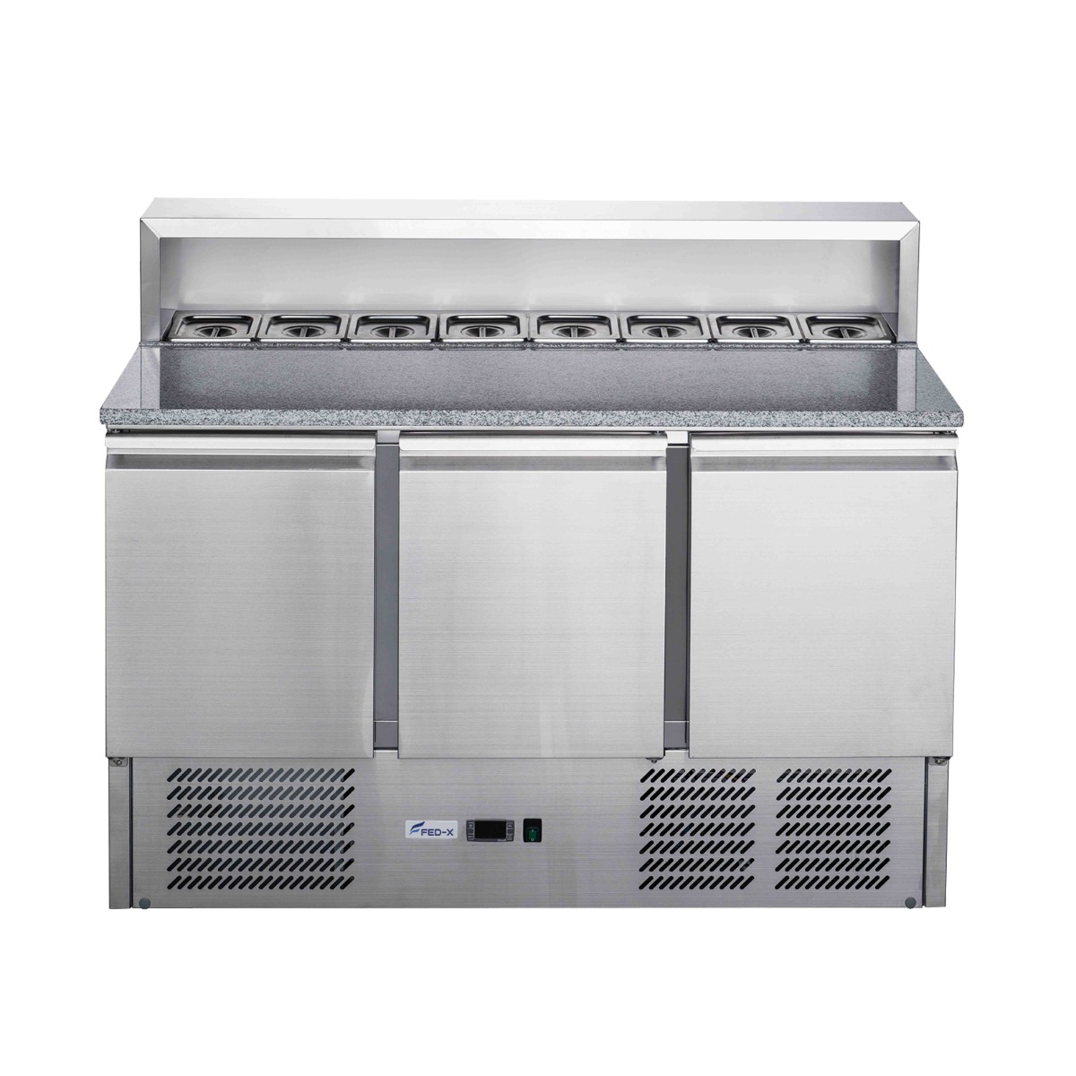 FED-X Three Door Salad Prep Fridge with Marble Top - XGNS1300E