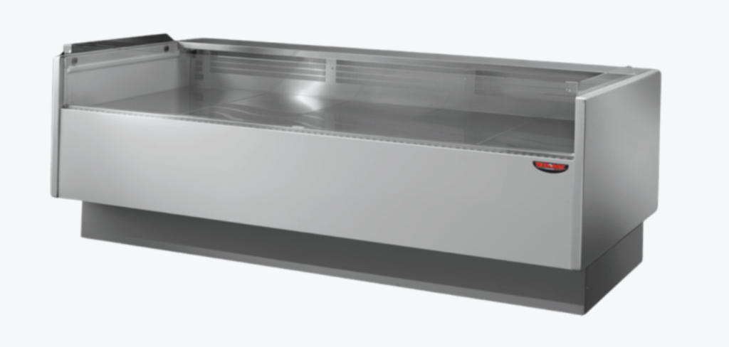 Tecnodom Serie MR80 Black 2000mm Self-serving Deli Display with Storage and Castors - TDMR-0820SELF