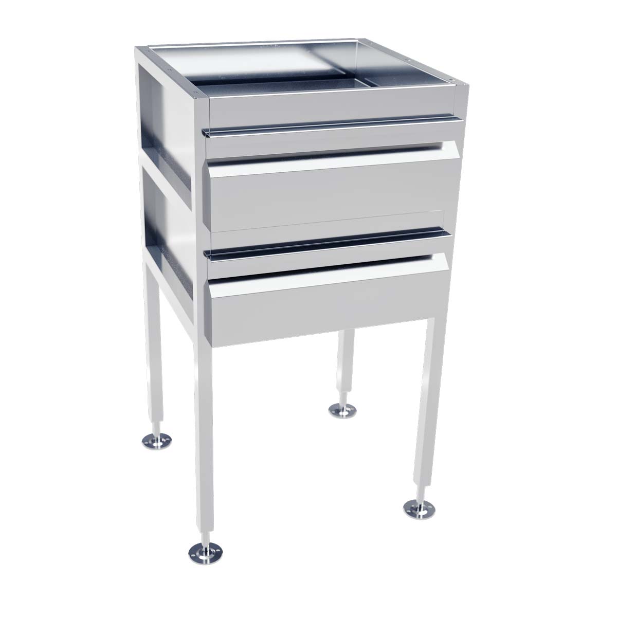 Freestanding Stainless Steel Drawer Unit (2 drawers) - Streamline ...