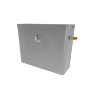 Dual Flush Front Press Cistern with Right Side Entry Stainless Steel