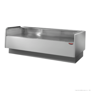 Tecnodom Serie MR80 Black 2000mm Self-serving Deli Display with Storage and Castors - TDMR-0820SELF