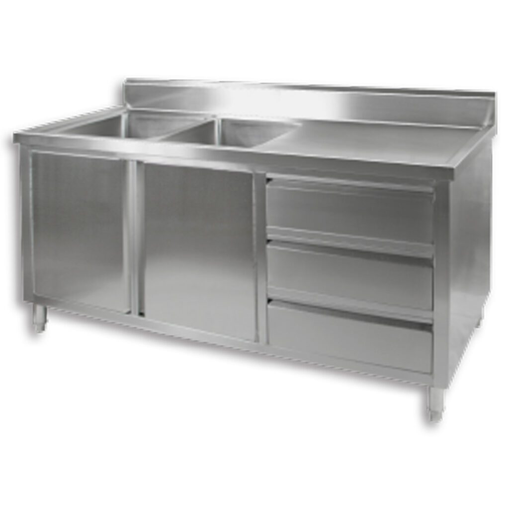 DSC-1800L-H Kitchen Tidy Cabinet with Double Left Sinks