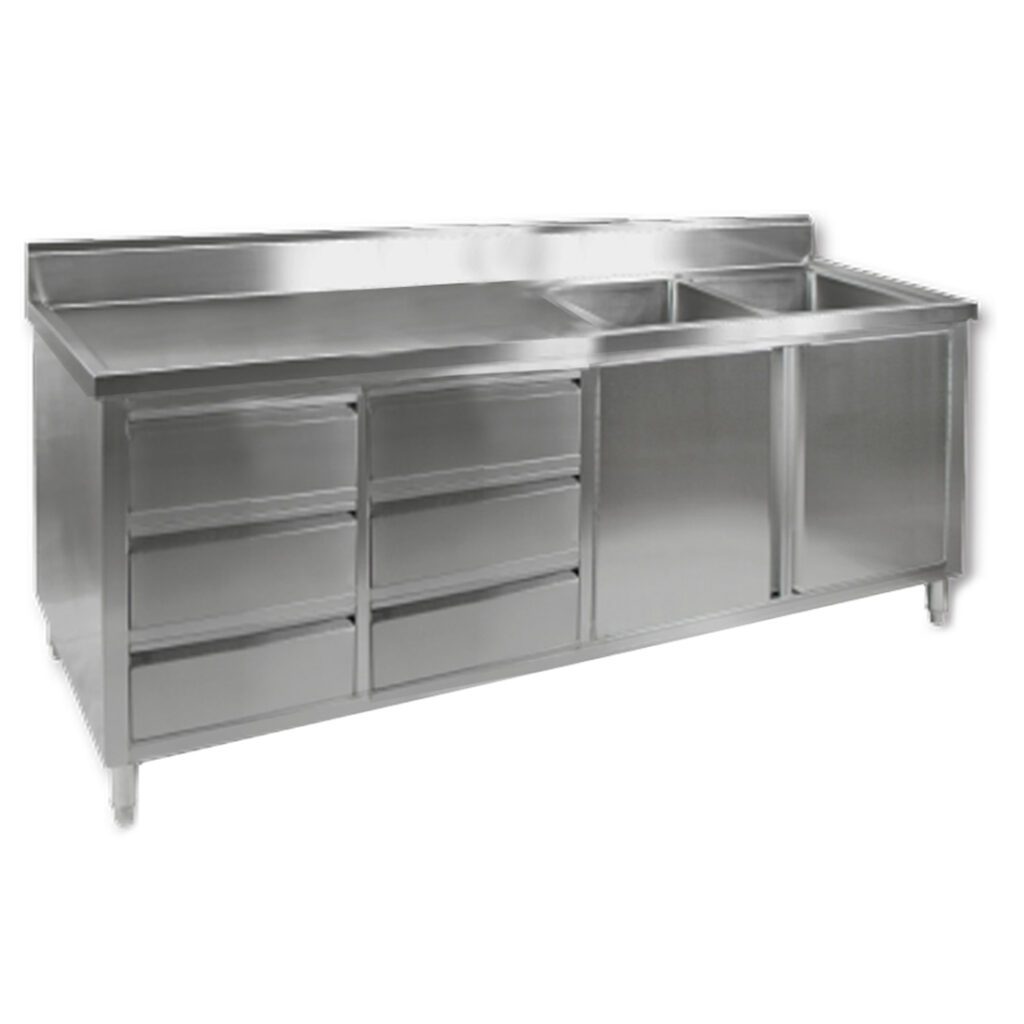 DSC-2100R-H Kitchen Tidy Cabinet with Double Right Sinks