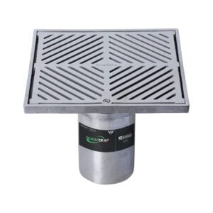 225mm Square Floor Waste Arrestor (suits 100mm pipe) (Heel Proof)