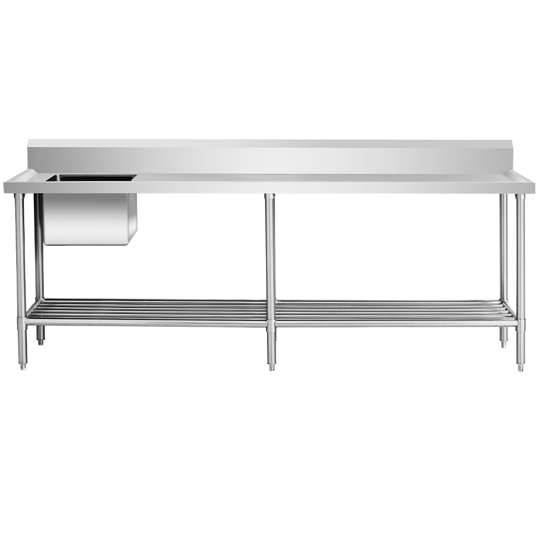 SSB6-2400L/A Single Left Sink Bench with Pot Undershelf - Image 3