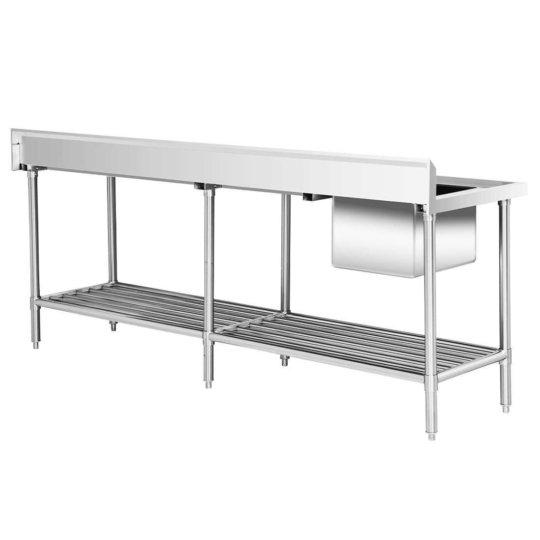 SSB6-2400L/A Single Left Sink Bench with Pot Undershelf - Image 4