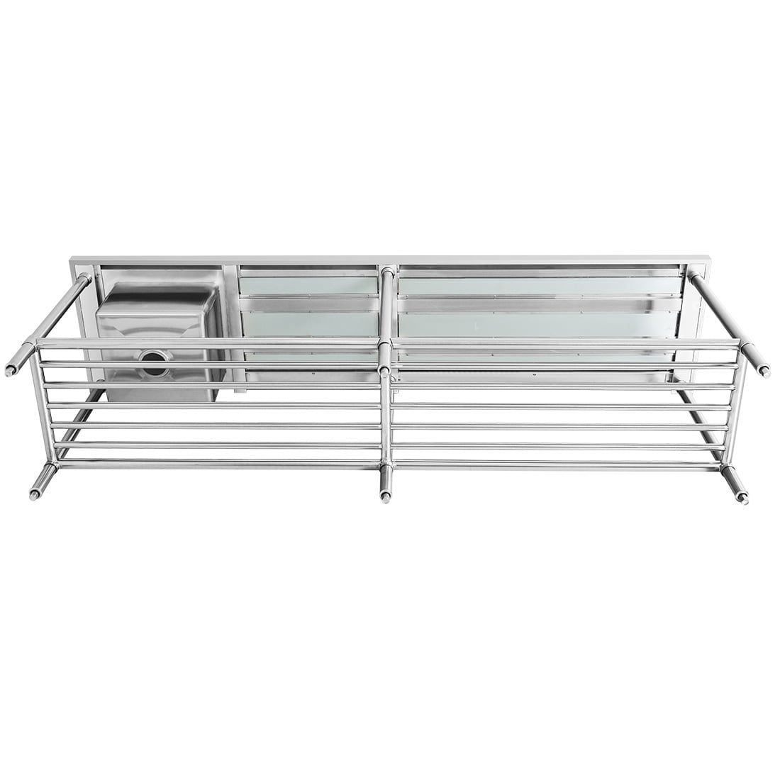 SSB6-2400L/A Single Left Sink Bench with Pot Undershelf - Image 5