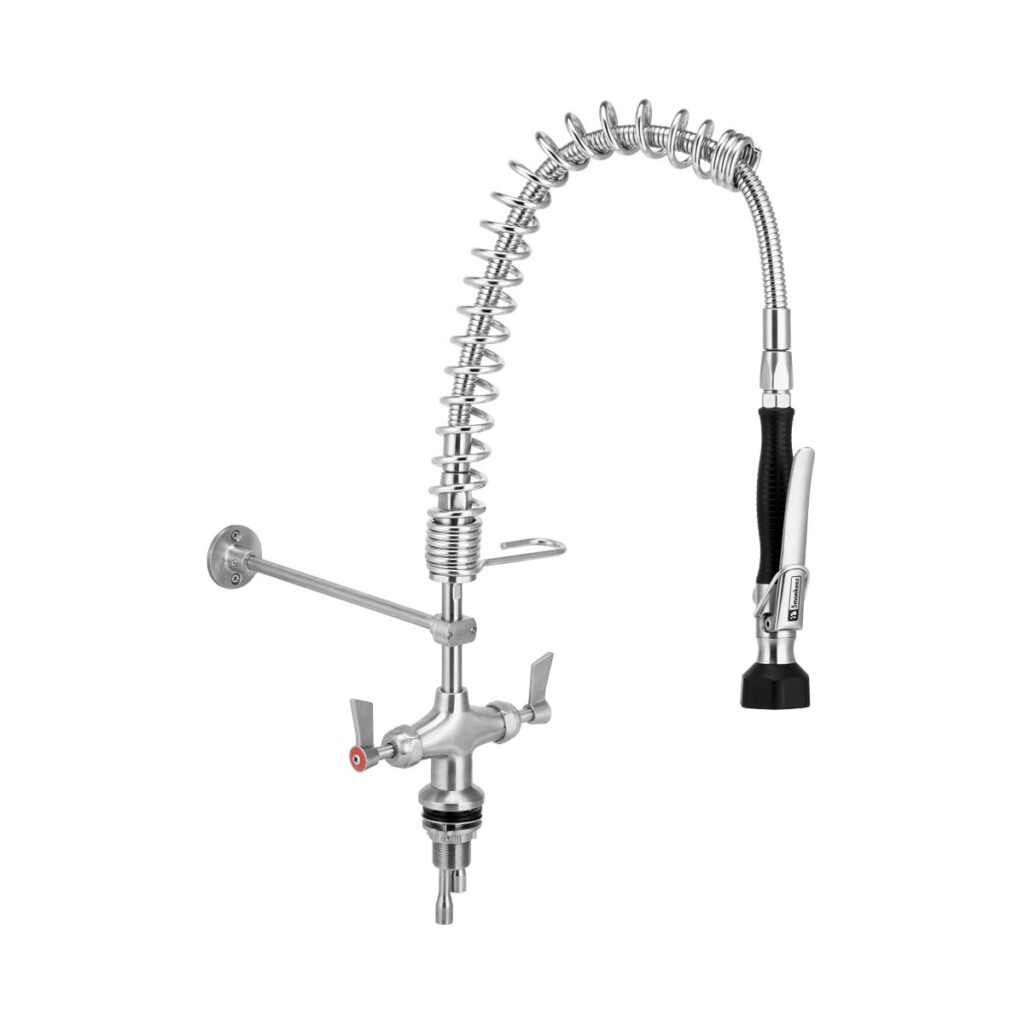 Compact Stainless Steel Dual Hob Mounted Pre Rinse Unit