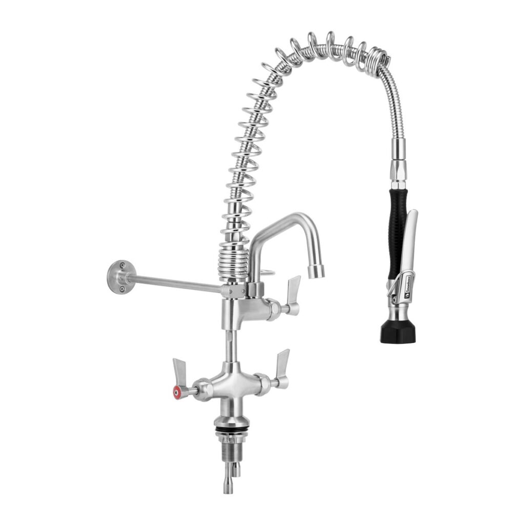 Compact Dual Bench Mount Pre-Rinse with 6" Pot Filler