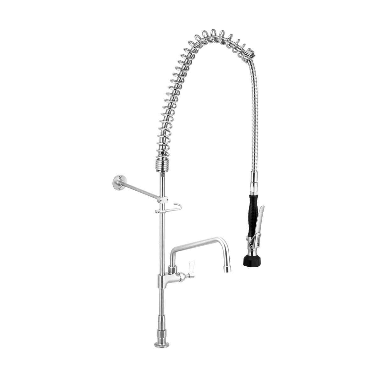 Stainless Steel Bench Mount Pre Rinse Unit With 12" Pot Filler - No Stops