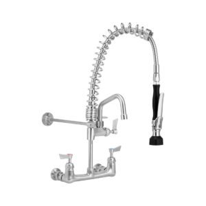 Compact Stainless Steel Exposed Wall Mounted Pre Rinse Unit With 6"Pot Filler