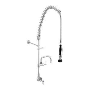 Stainless Steel Single Wall Mount Pre-Rinse with 6" Pot Filler