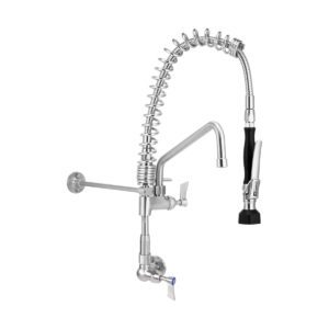 Compact Stainless Steel Single Wall Mount Pre-Rinse with 12" Pot Filler