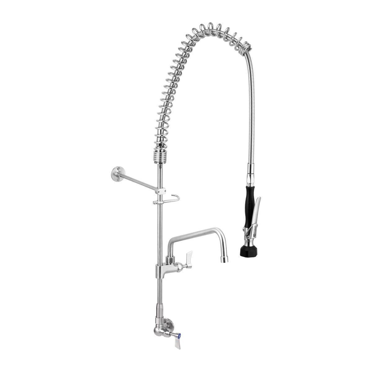 Stainless Steel Single Wall Mount Pre-Rinse with 12" Pot Filler
