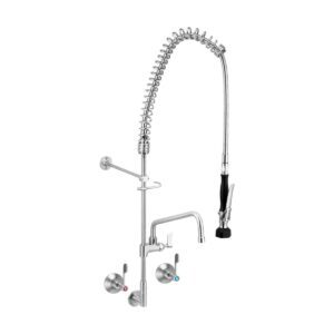 Stainless Steel Wall Stops And Elbow Pre Rinse Unit With 12" Pot Filler