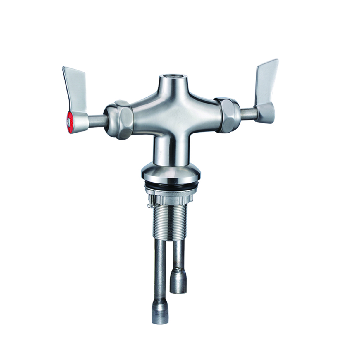 Stainless Steel Dual Hob Mounted Tap Body