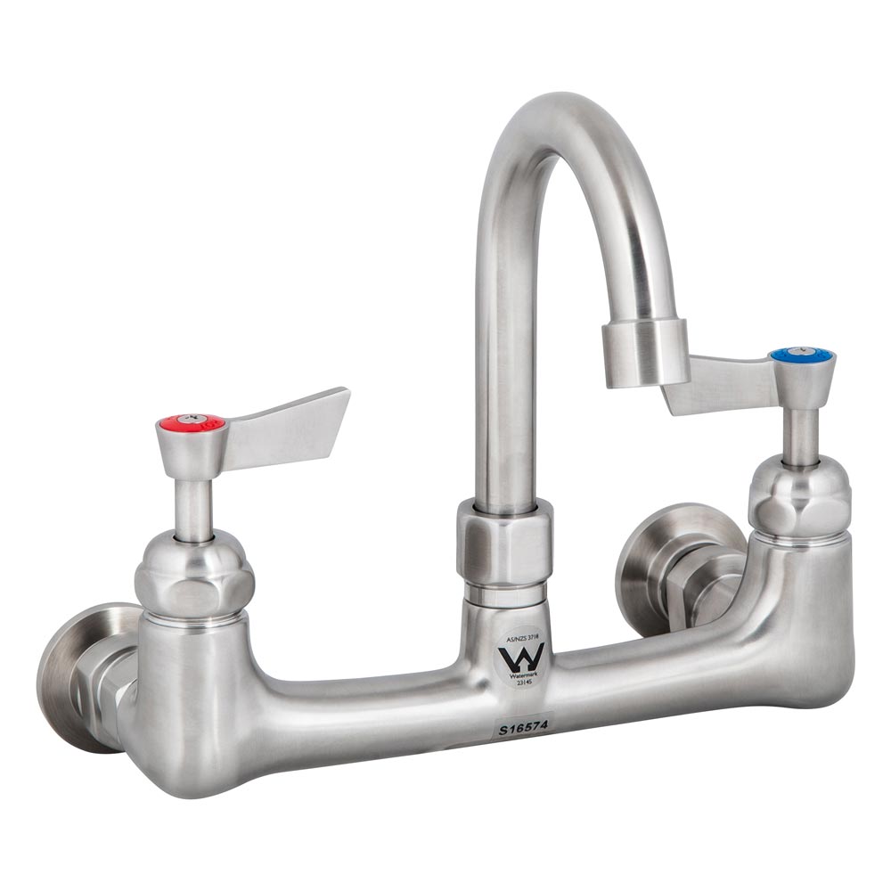 Stainless Steel Exposed Wall Mount Body with Gooseneck Swivel 12" Spout