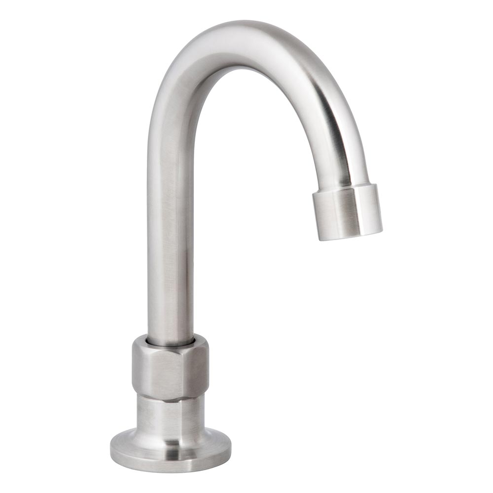 Stainless Steel Single Bench Mount (No Stops) with 7" Gooseneck Spout