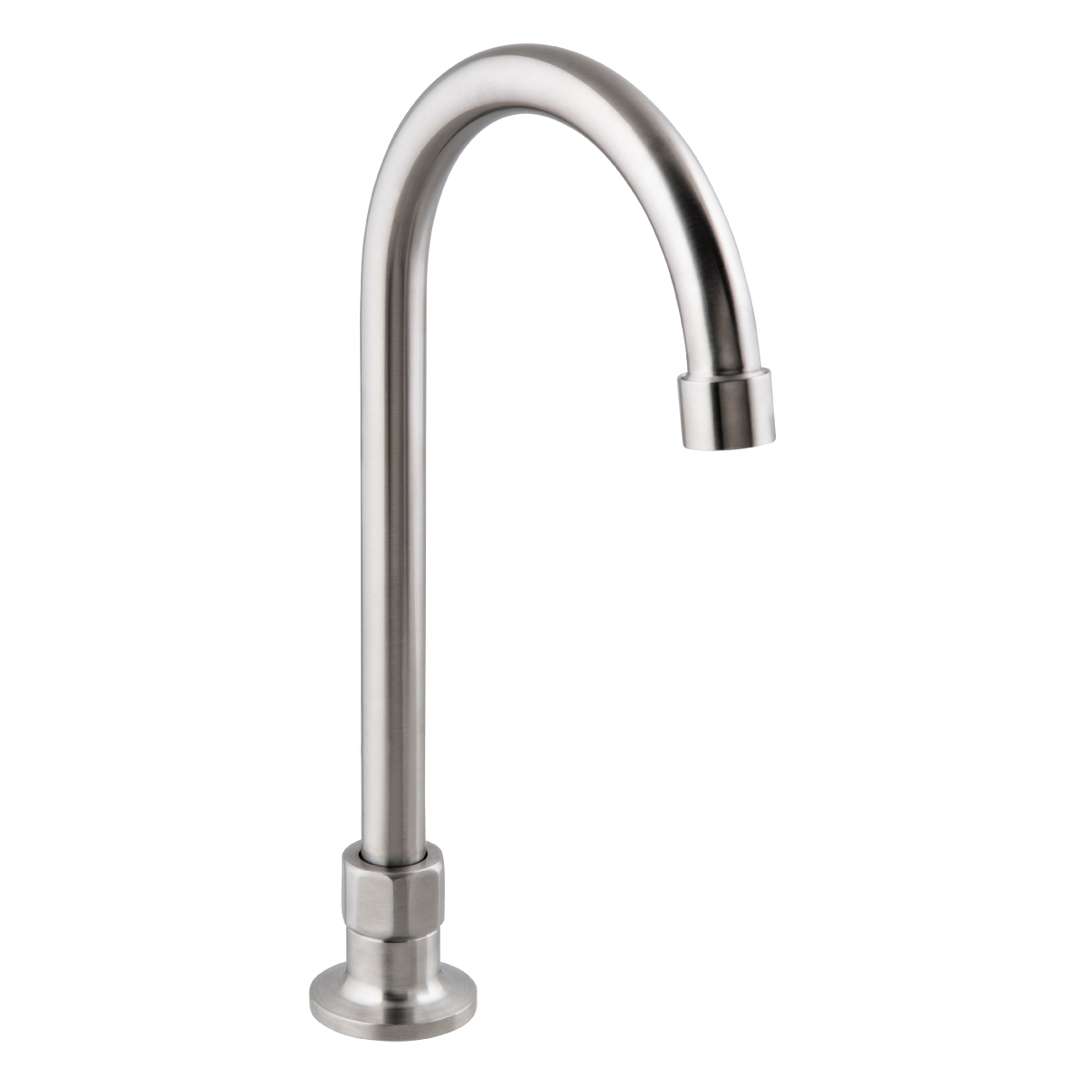 Stainless Steel Single Bench Mount (No Stops) with 12" Gooseneck Spout