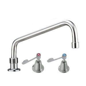 Stainless Steel Bench Mount and Basin Stops with 12" Spout