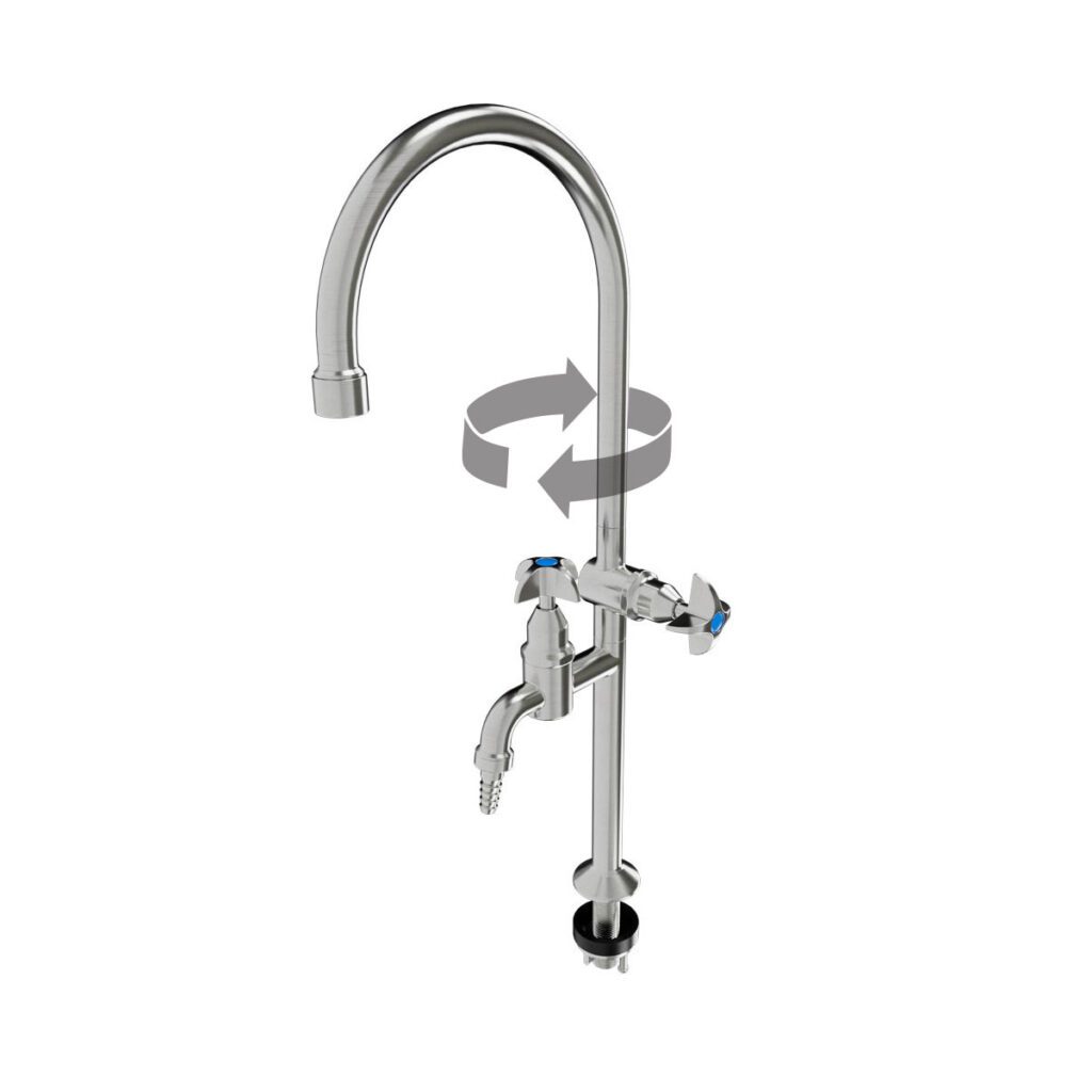 GUARDIAN-S/S Type 8 Lab Tap w/ V/R Aerator on Main Spout