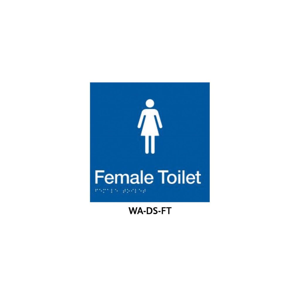 Braille Sign Female Toilet (Blue)