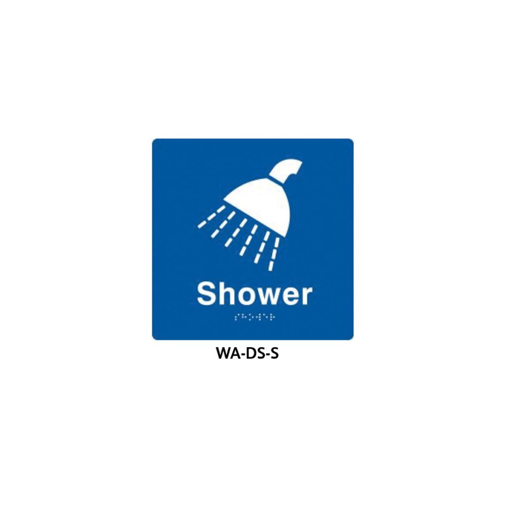 Braille Sign Shower (Blue)