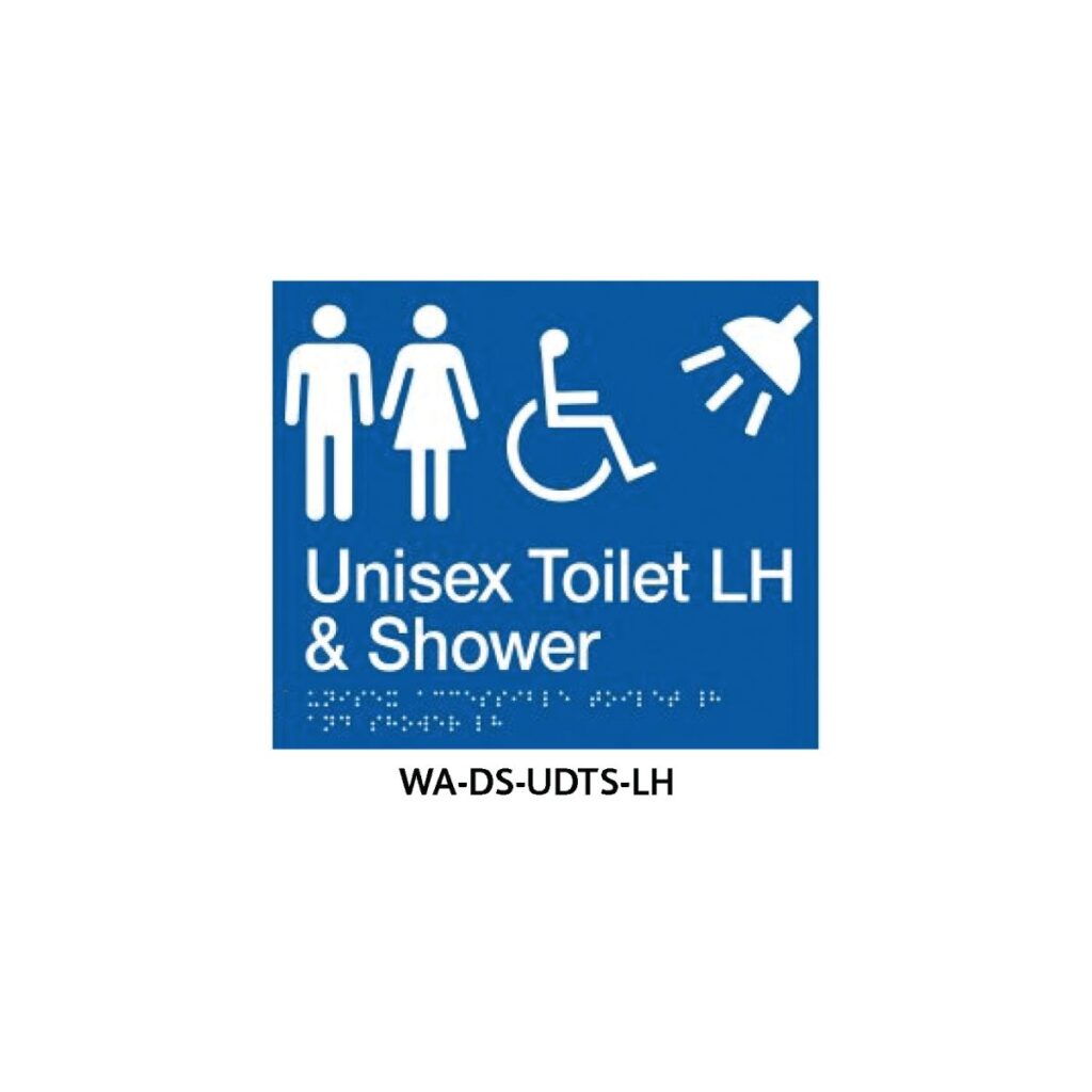 Braille Sign Unisex Disabled Toilet and Parent Room LHS (Blue)