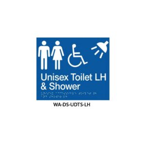 Braille Sign Unisex Disabled Toilet and Parent Room LHS (Blue)