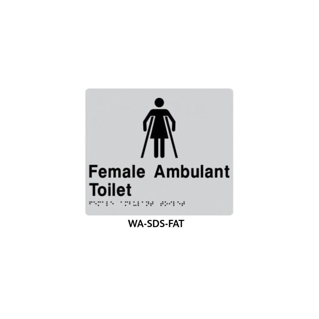 Braille Sign Female Ambulant Toilet (Silver)