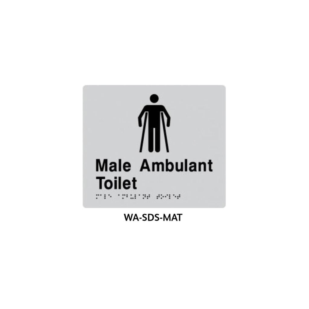 Braille Sign Male Ambulant Toilet (Silver)