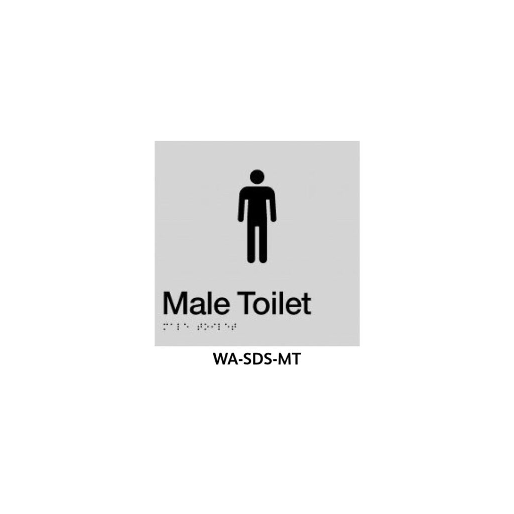 Braille Sign Male Toilet (Silver)