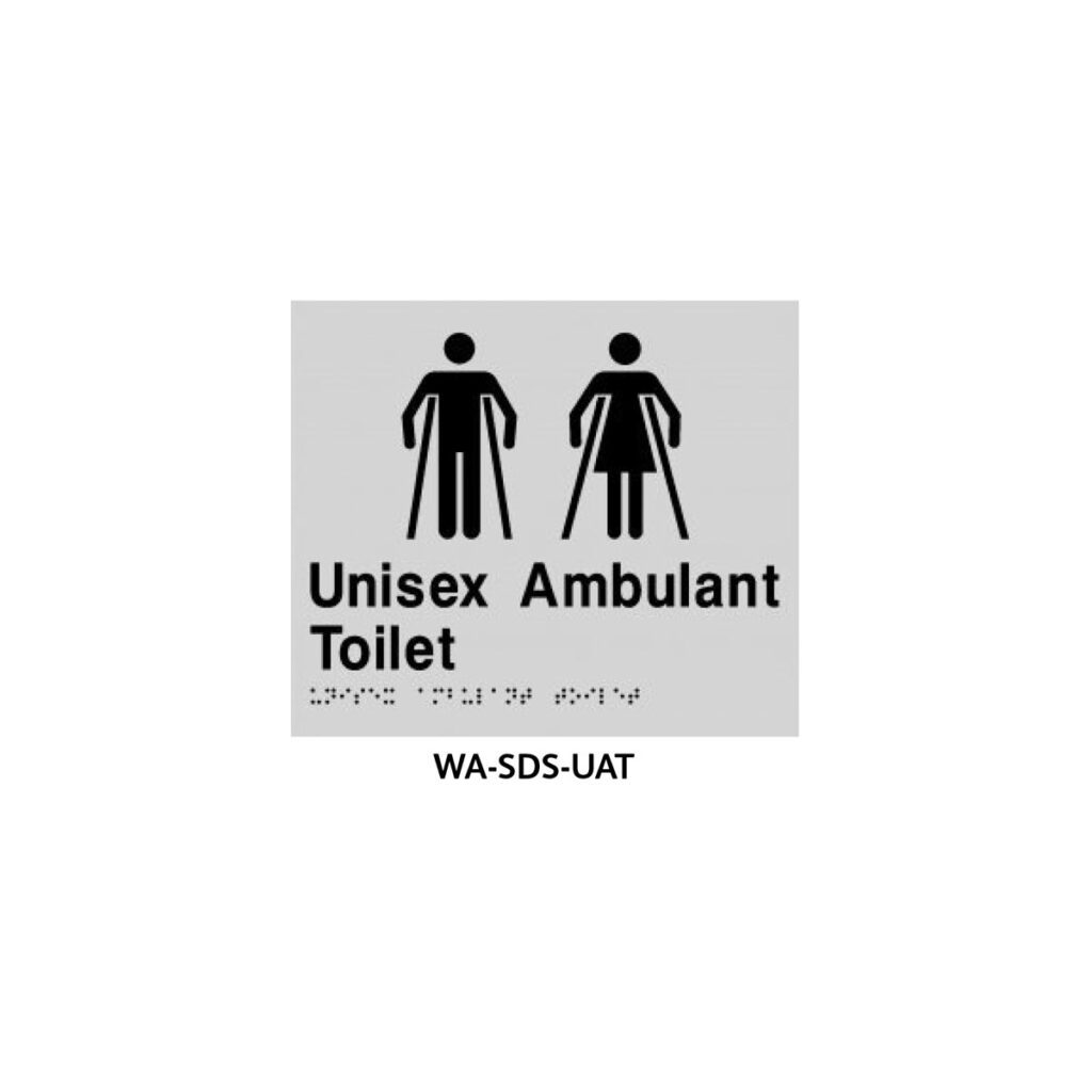 Braille Sign Unisex Accessible Toilet (Silver)