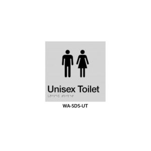Braille Sign Unisex Toilet (Silver)