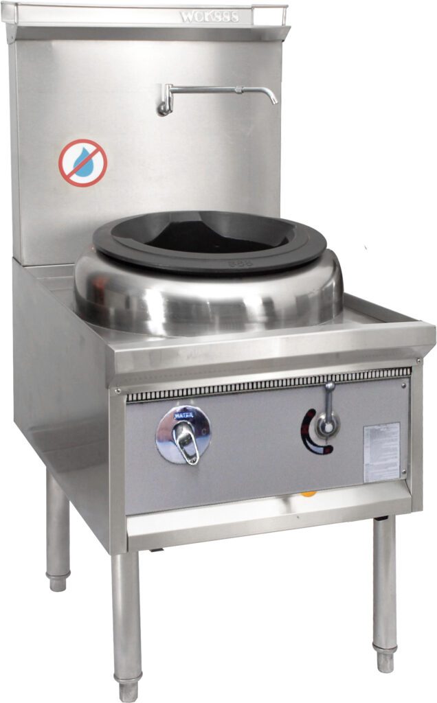 Inclined One Hole Waterless Wok - Chimney Burner