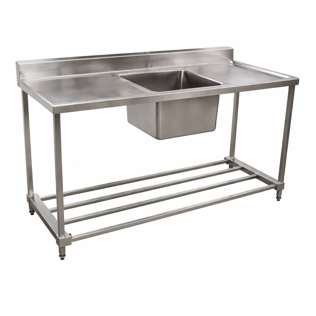 KSS Single Sink with Splashback and Adjustable Pot Rack 1200mm