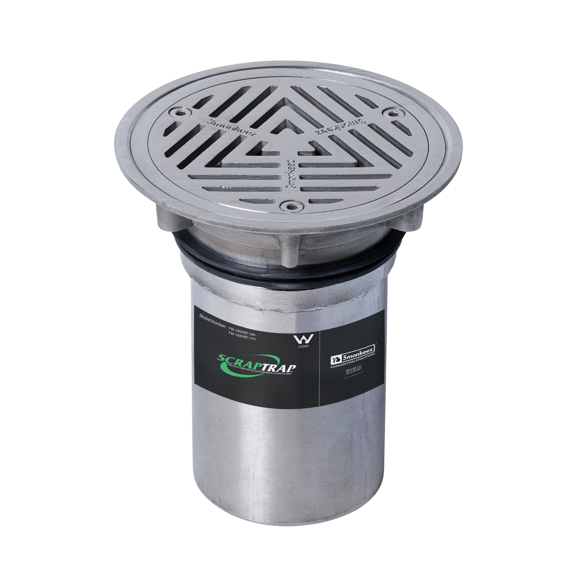 150mm Round Vinyl Floor Waste Arrestor (suits 100mm pipe) (Heel Proof)