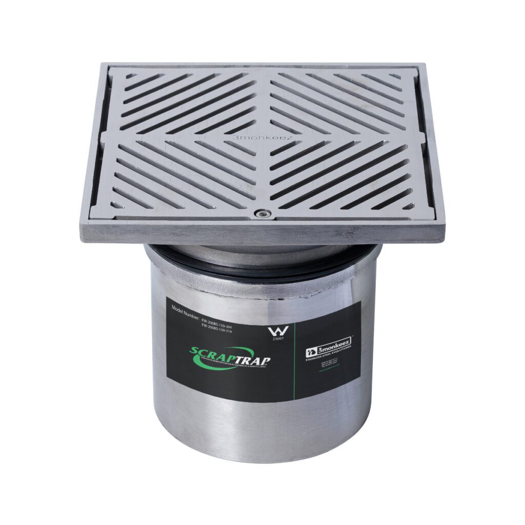 200mm Square Floor Waste Arrestor (suits 150mm pipe)