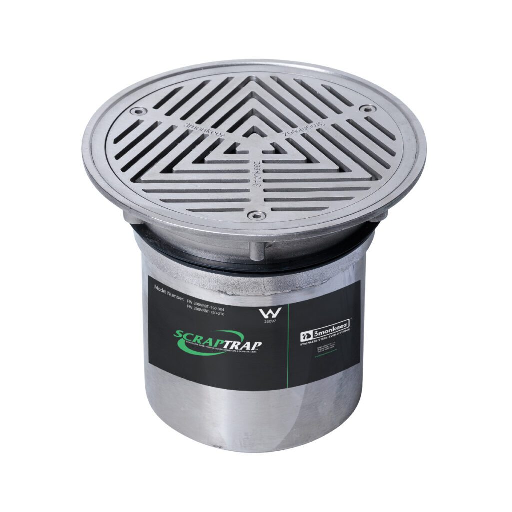 200mm Round Vinyl Floor Waste Arrestor (suits 150mm pipe) (Heel Proof)