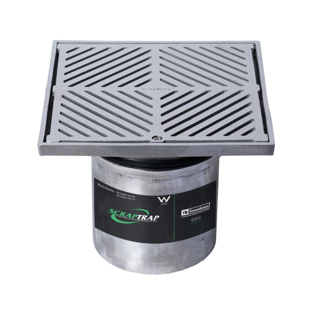 225mm Square Floor Waste Arrestor (suits 150mm pipe) (Heel Proof)