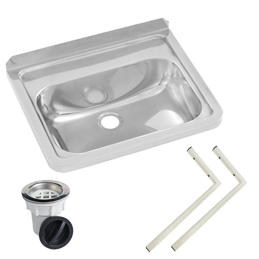 Wall Mounted Hand Basin - No Tap Hole - Inc Wall Brackets, & Plug & Waste.