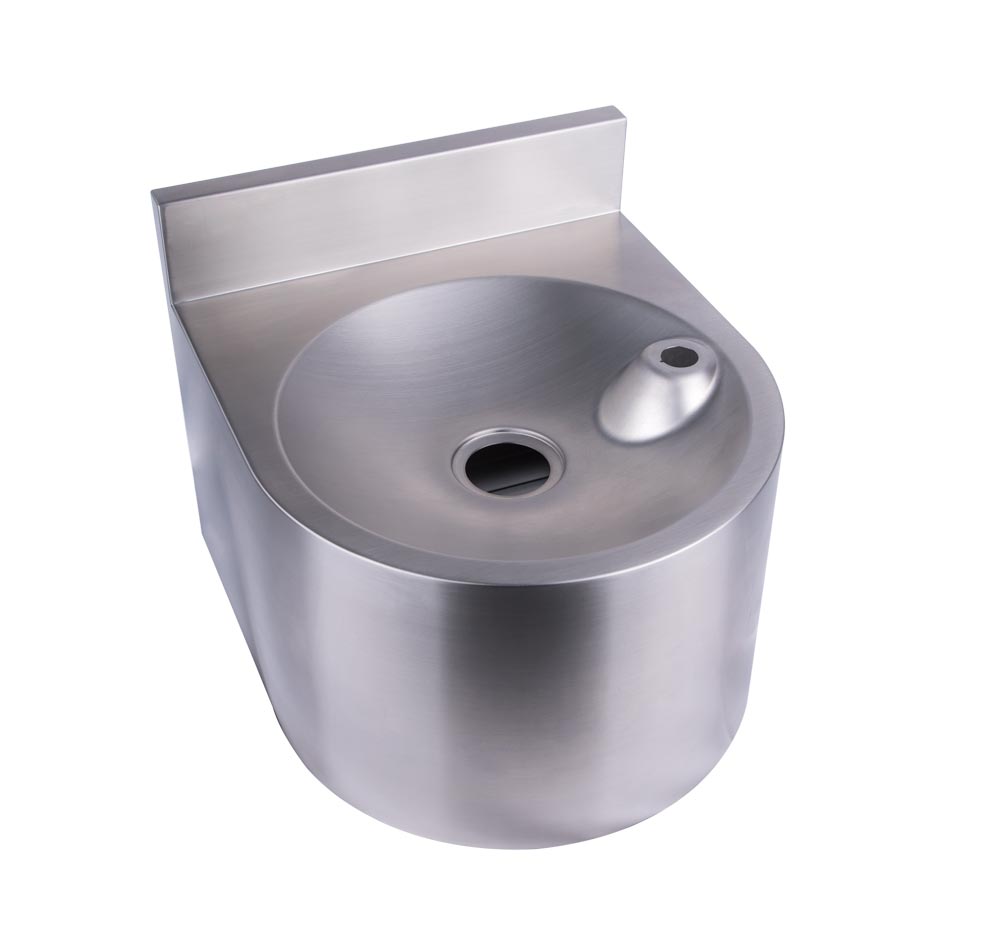 Round Wall Mounted Drinking Fountain with Bubbler Landing