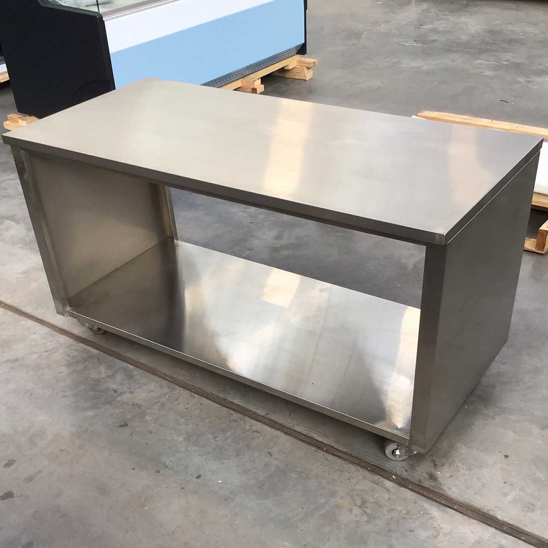 Stainless Steel Pass Through Cabinet On Castors 1500mm STHT-1500S - Image 3