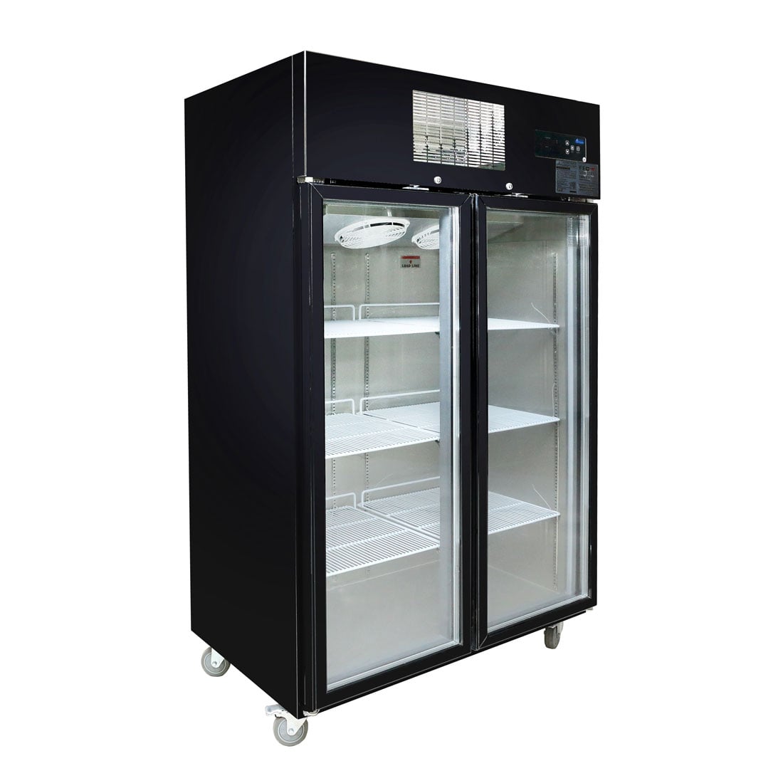 Thermaster Double Glass Door Black Stainless Steel Upright Freezer - SUFG1000B - Image 3